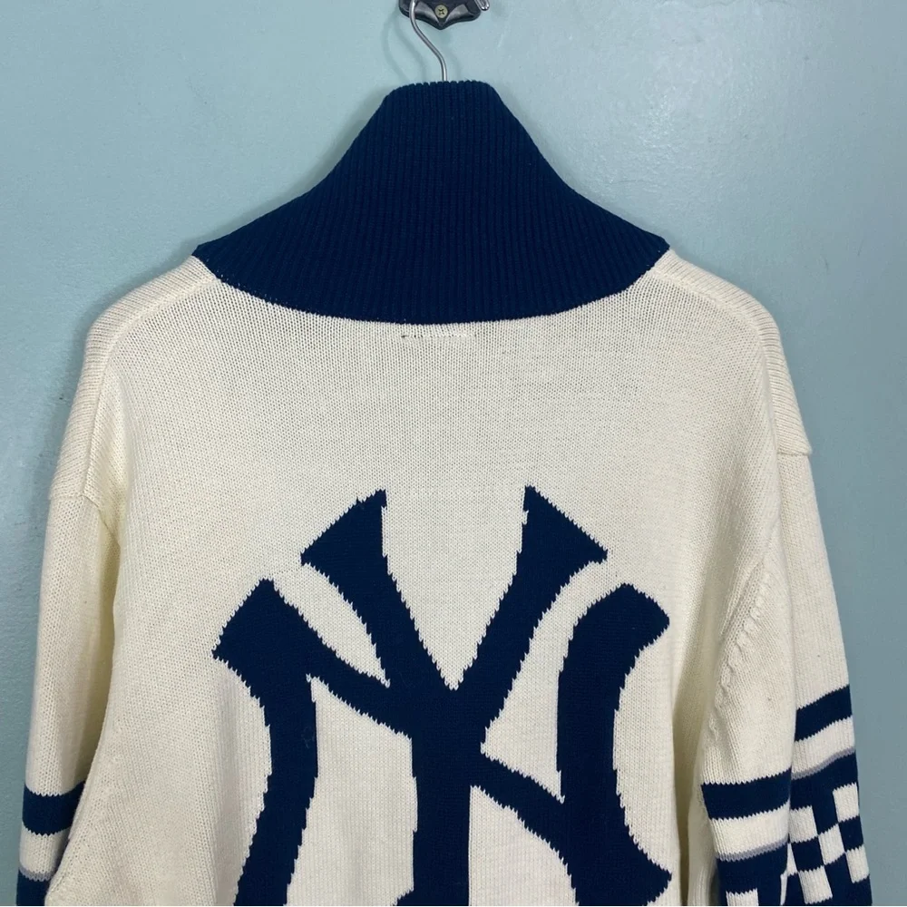 Anthropologie The Wild Collective NY Yankees MLB‎ Cotton Cardigan Sweater XL